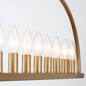 Abbottt 8 Light Vibrant Gold Linear Chandelier