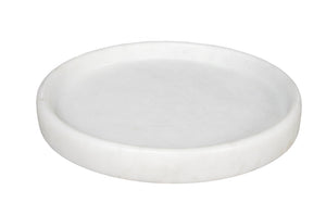 Noir 16" Round Tray - White Stone