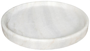 Noir 20" Round Tray - White Stone