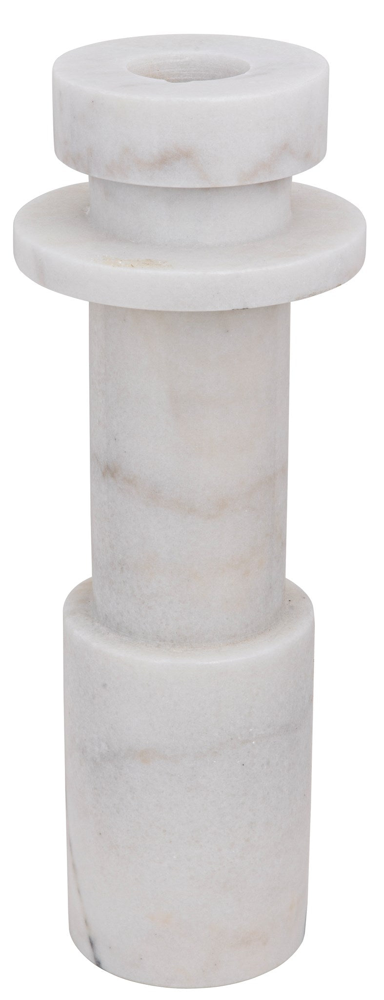 Noir Shine Candle Holder - White Stone