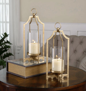 Lucy Gold Candleholders S/2