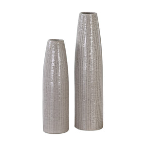 Sara Textured Ceramic Vases S/2