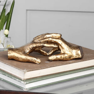 Hold My Hand Gold Sculpture