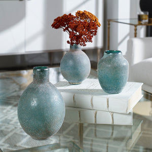 Mercede Weathered Blue-Green Vases S/3