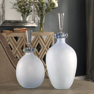 Leah Bubble Glass Containers S/2