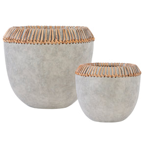 Aponi Concrete Ray Bowls, S/2