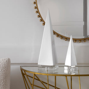 Great Pyramids Sculpture in White, S/2