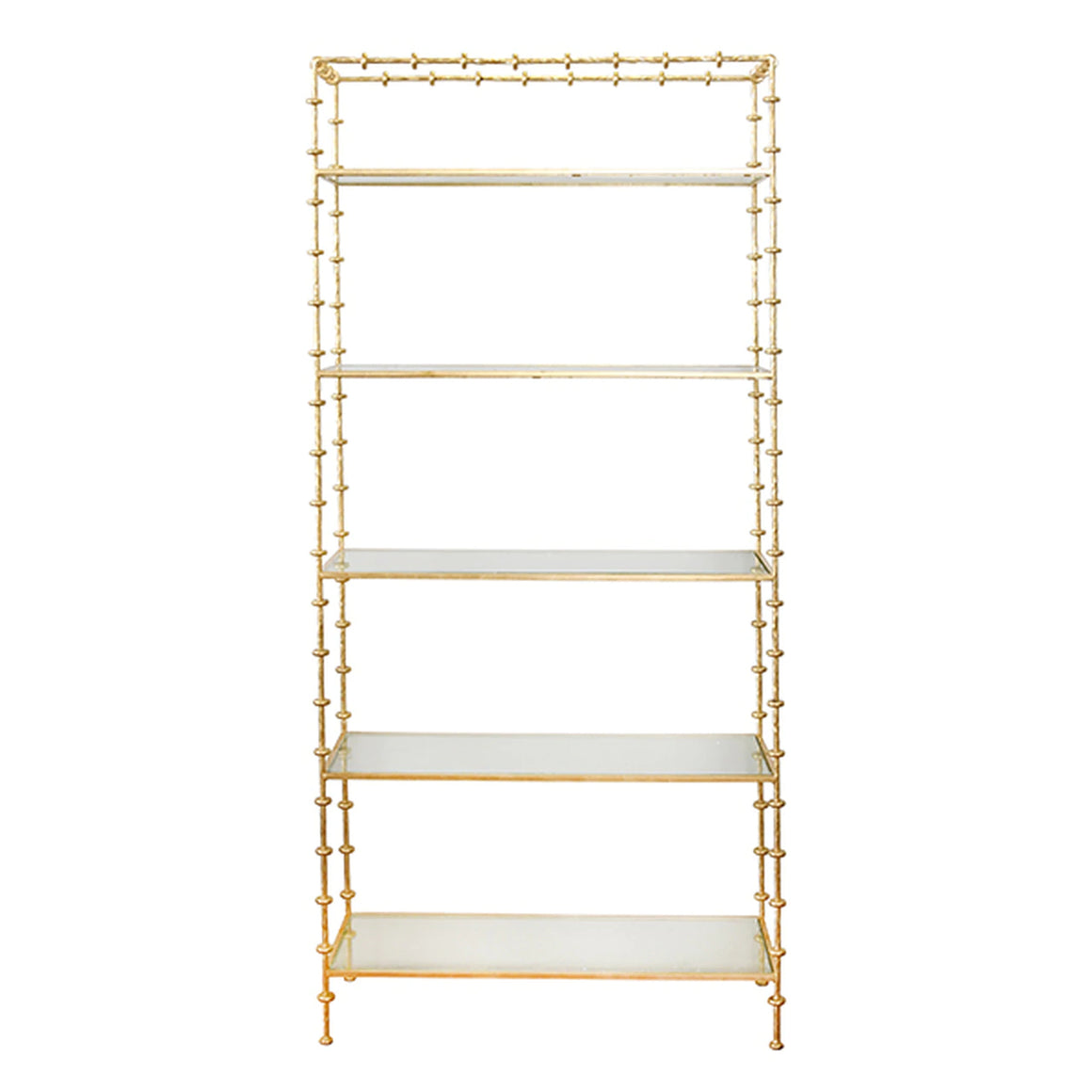 Worlds Away Addie Sculptural Etagere - Gold Leaf