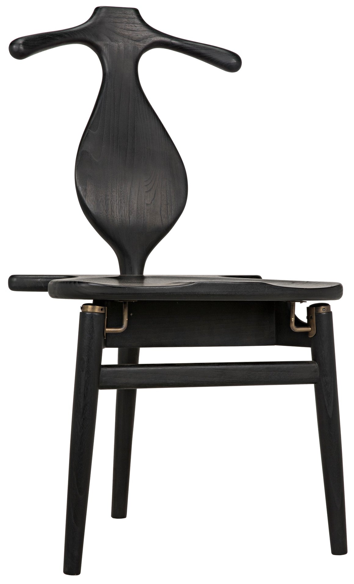 Noir Figaro Chair with Jewelry Box - Charcoal Black