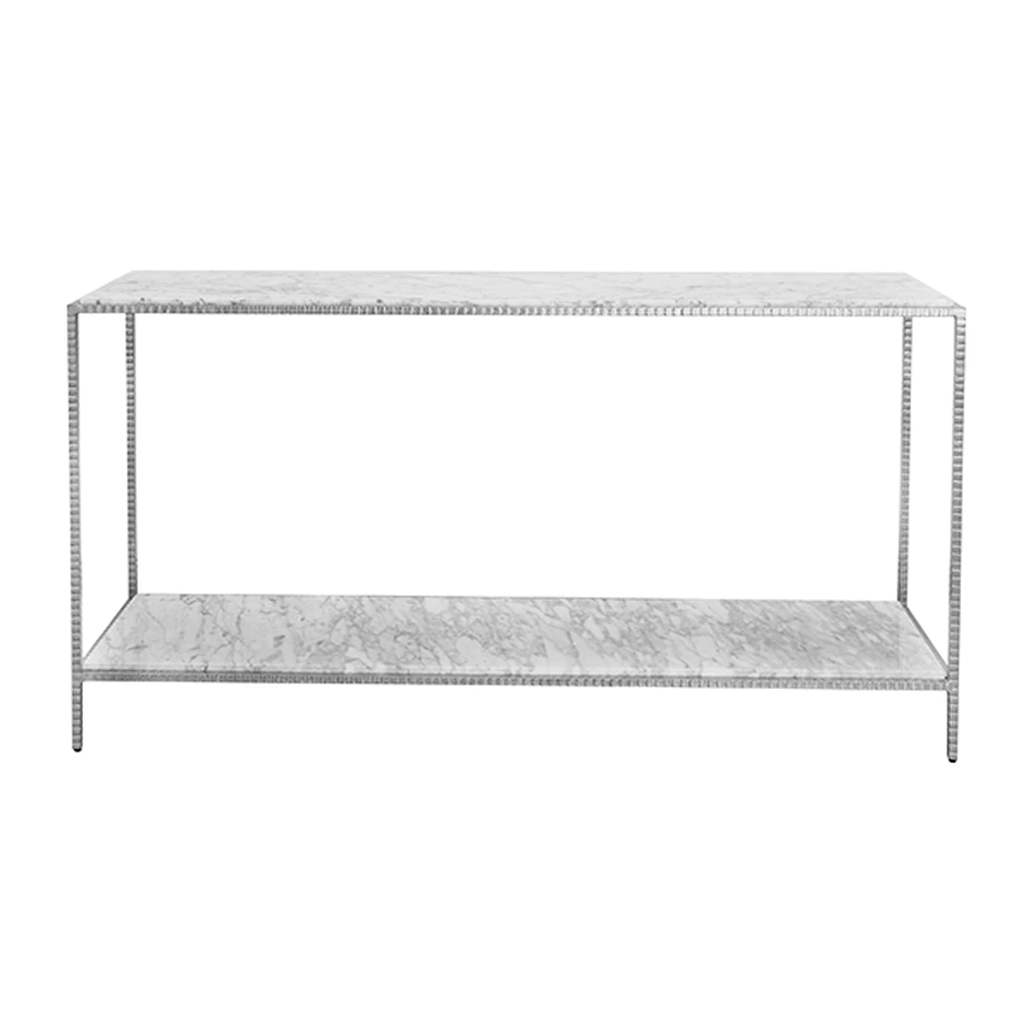 Worlds Away Agnes Hammered Texture Console - Silver Leaf