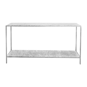 Worlds Away Agnes Hammered Texture Console - Silver Leaf