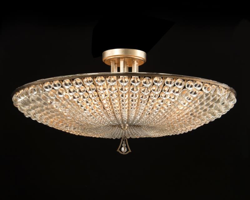 Beaded Crystal Six-Light Semi-Flush