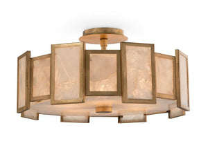 Calcite Panel Six-Light Semi-Flush