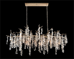 Shiro-Noda Fifteen-Light Glass Cluster Horizontal Chandelier