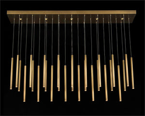 Hans Horizontal Thirty-Five-Light Brass Chandelier