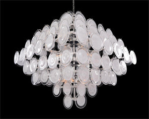 Glass Medallion Eighteen-Light Chandelier