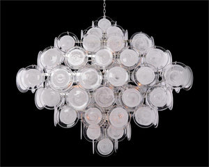 Glass Medallion Eighteen-Light Chandelier