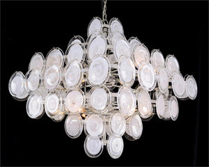 Glass Medallion Twelve-Light Chandelier