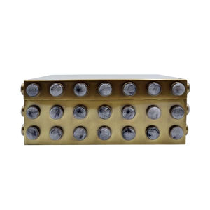 Worlds Away Alba Rectangle Brass Box With Resin Appliques