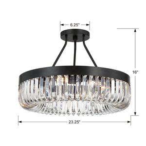 Alister 8 Light Charcoal Bronze Ceiling Mount