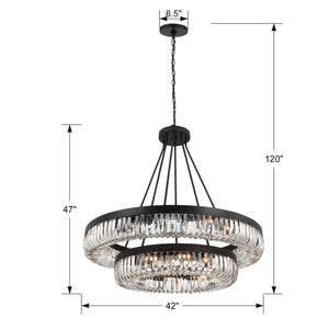 Alister 26 Light Charcoal Bronze Chandelier