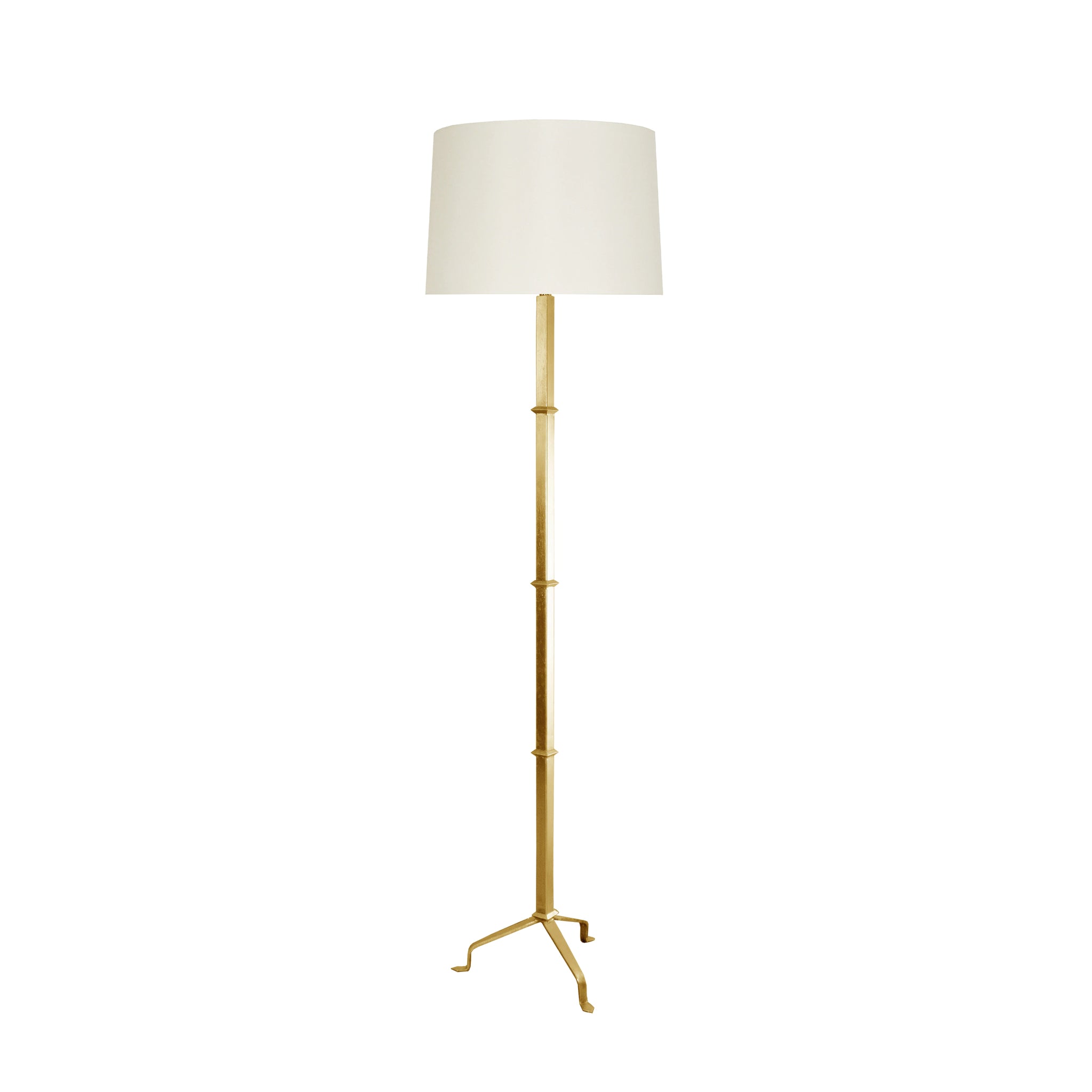 Worlds Away Alvaro Three Leg Floor Lamp in Gold Leaf