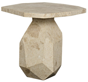 Noir Polyhedron Side Table - White Marble