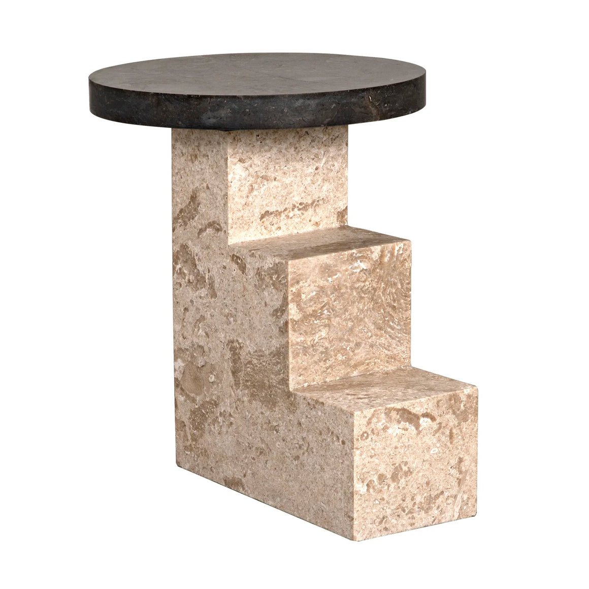 Barnes Side Table, Black and White Marble