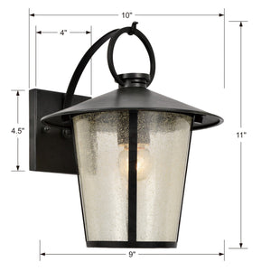 Andover Outdoor 1 Light Matte Black Wall Mount