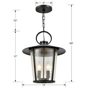 Andover Outdoor 4 Light Matte Black Chandelier