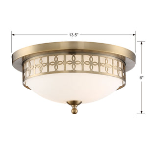 Anniversary 2 Light Vibrant Gold Ceiling Mount
