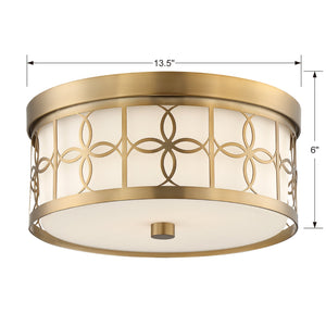Anniversary 2 Light Vibrant Gold Ceiling Mount