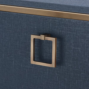 4-Door Cabinet in Blue Steel | Ansel Collection | Villa & House