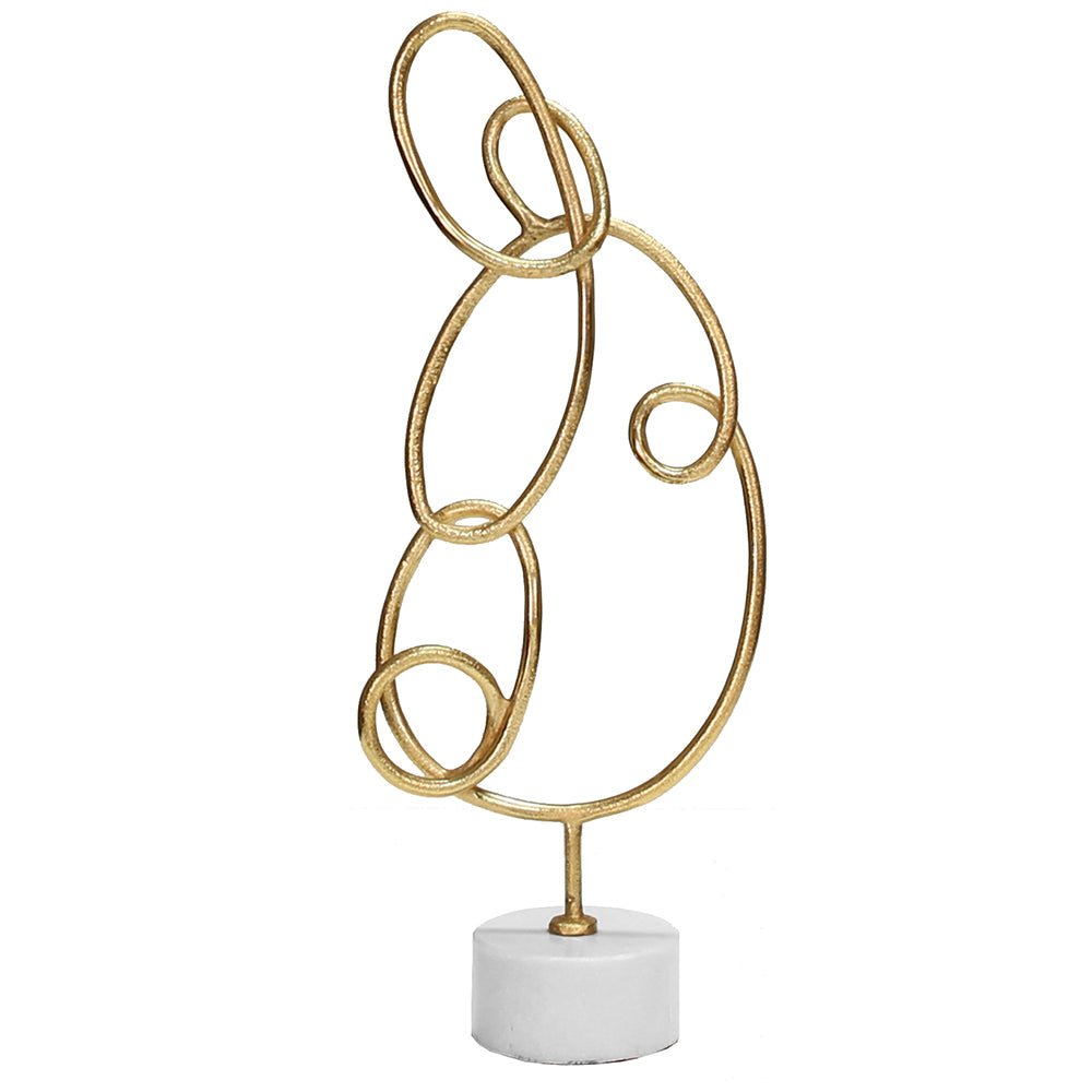 Worlds Away Anton Abstract Doodle Sculpture – Gold Leaf