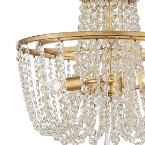 Arcadia 3 Light Antique Gold Ceiling Mount