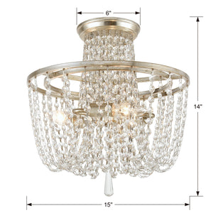 Arcadia 3 Light Antique Gold Ceiling Mount