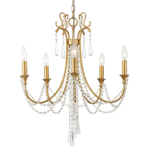 Arcadia 5 Light Antique Gold Chandelier