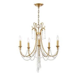 Arcadia 5 Light Antique Gold Chandelier