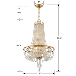 Arcadia 4 Light Antique Gold Chandelier