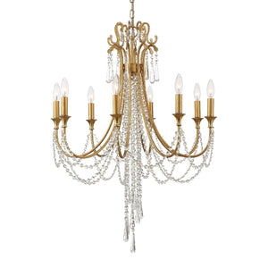 Arcadia 8 Light Antique Gold Chandelier