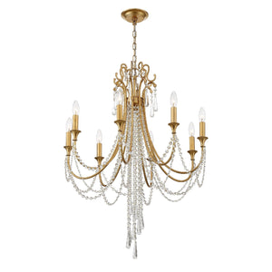 Arcadia 8 Light Antique Gold Chandelier