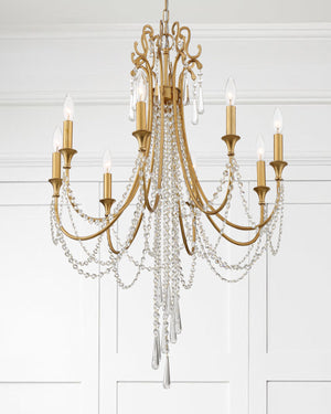 Arcadia 8 Light Antique Gold Chandelier