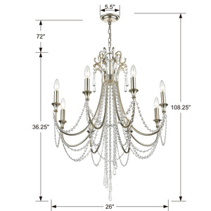 Arcadia 8 Light Antique Gold Chandelier
