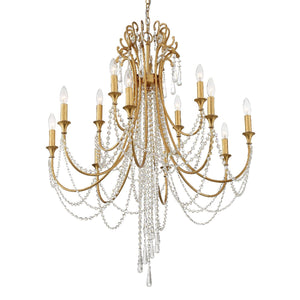 Arcadia 12 Light Antique Gold Chandelier