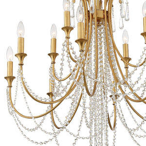 Arcadia 12 Light Antique Gold Chandelier