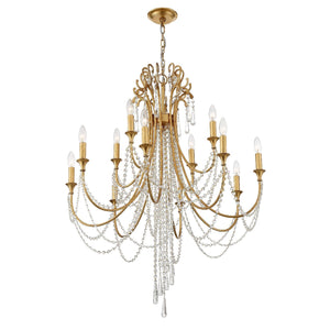Arcadia 12 Light Antique Gold Chandelier