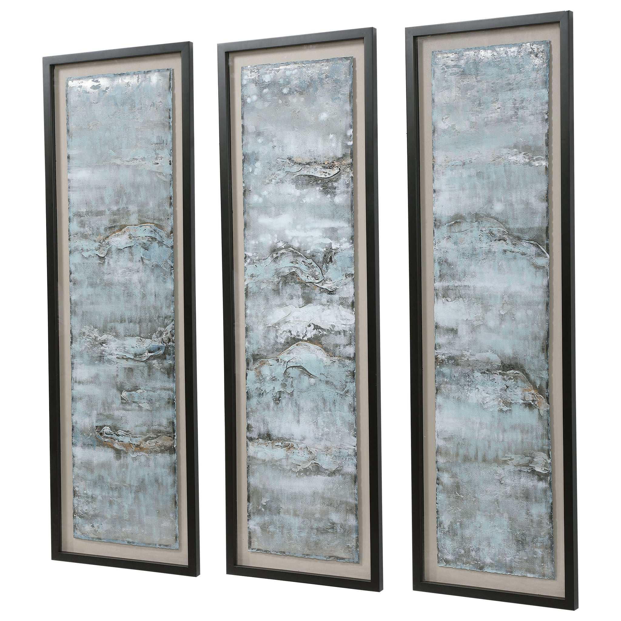 Ocean Swell Painted Metal Art, Set of 3