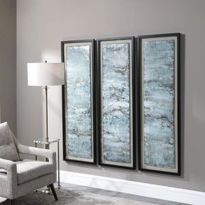 Ocean Swell Painted Metal Art, Set of 3