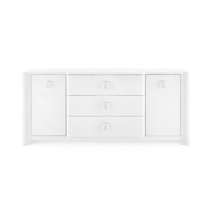3-Drawer & 2-Door Cabinet in White Lacquered | Audrey  Collection | Villa & House