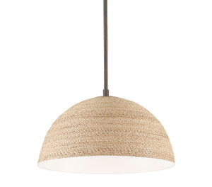 Currey and Company Tobago Pendant - Bronze Gold/Sugar White/Abaca Rope